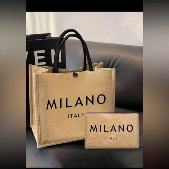 Milano Italy Tote and Pouch 2 Pieces NWT NWT - Picture 1 of 6